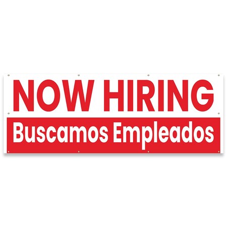 Signmission Now Hiring Buscamos Empleados Banner Concession Stand Food Truck Single Sided B-96-30110
